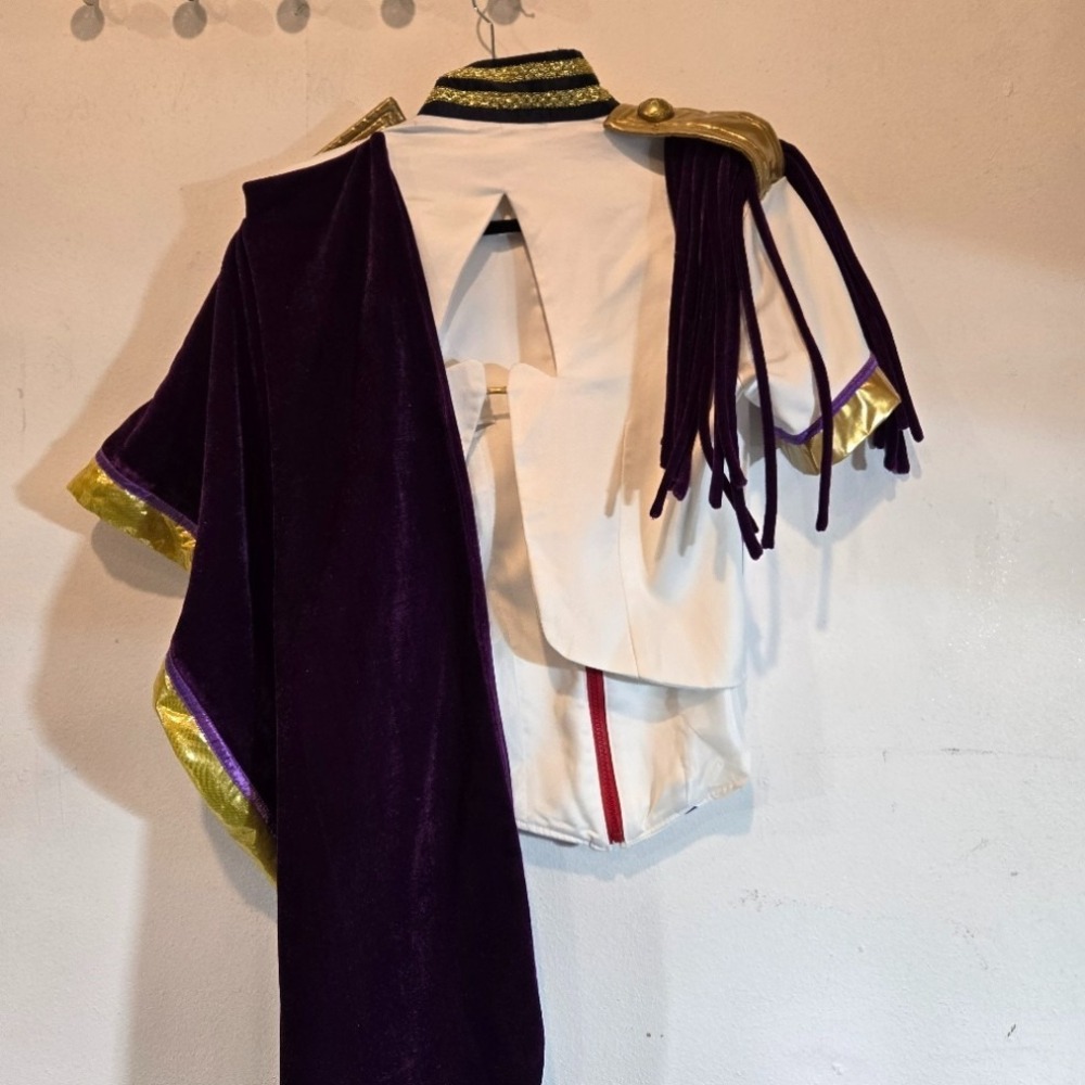 Cos Monde Cosplay Emperor Jacket Women's Large Purple Velvet Sash Epaulets - Picture 2 of 16